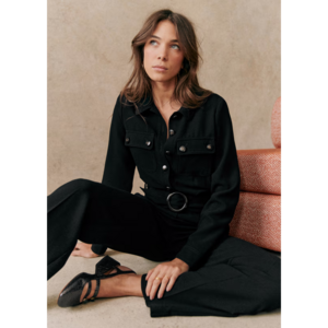 Brooklyn Jumpsuit - Black - Recycled polyester - Sézane in Tan